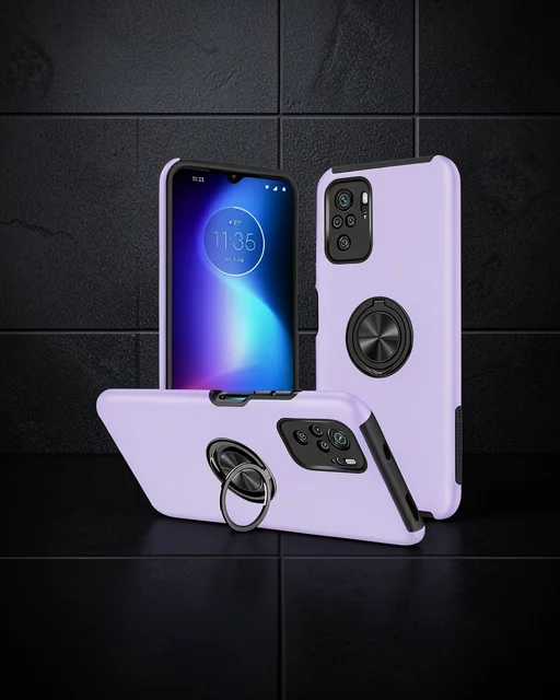 Xiaomi Poco F3 Kılıf Elit Yüzüklü Kapak - Mor