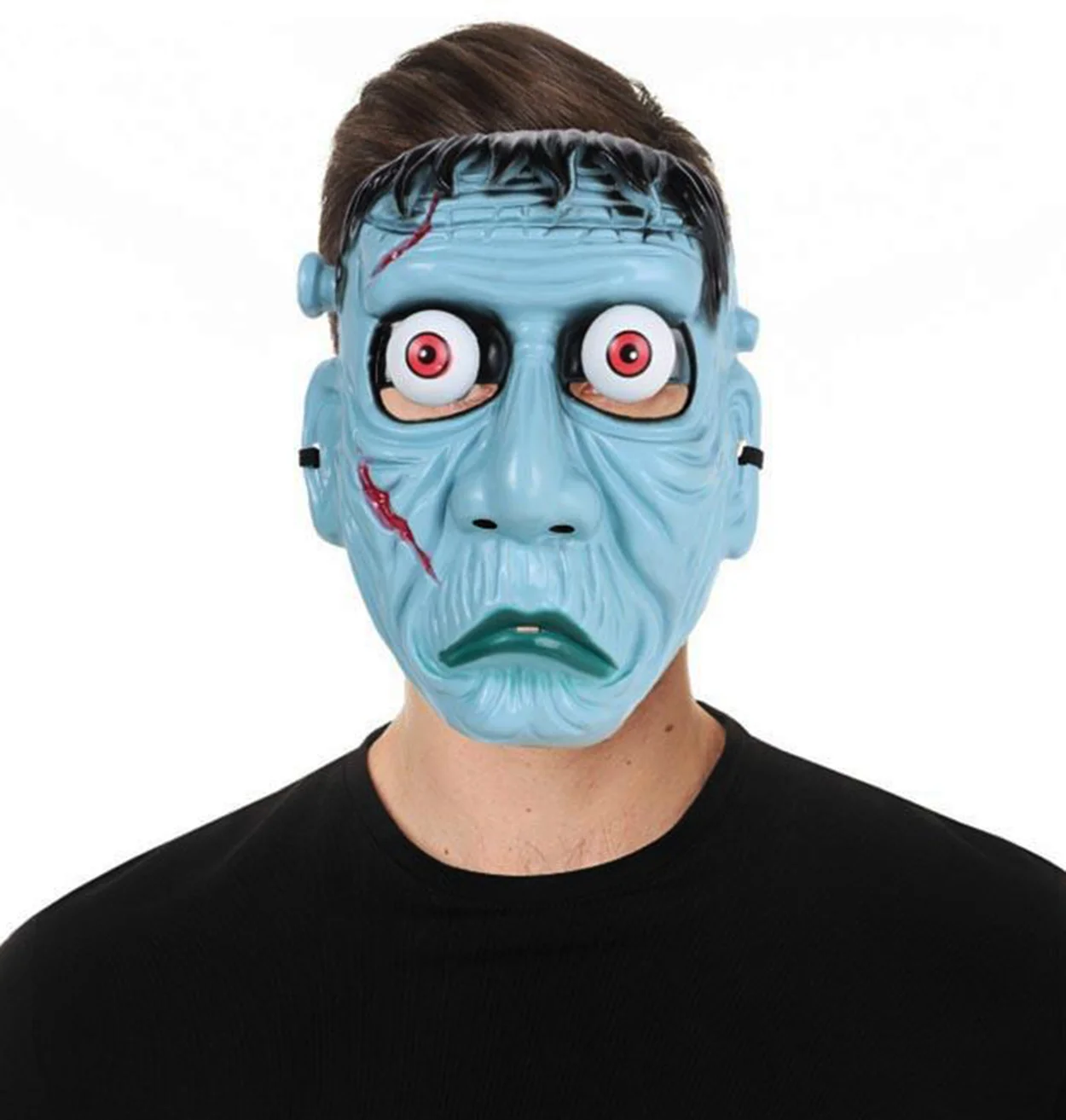 Frankenstein Temalı Sallanan Oynar Gözlü Maske görsel 4