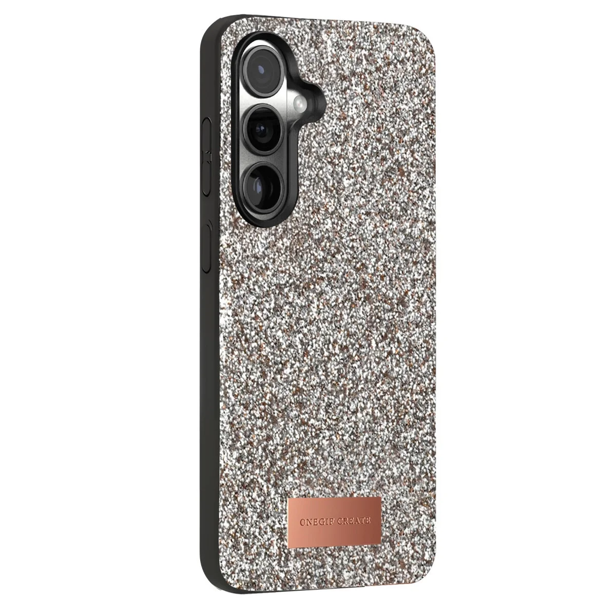 Onegif Samsung Galaxy S25 Bright Simli Kapak - Gümüş görsel 3