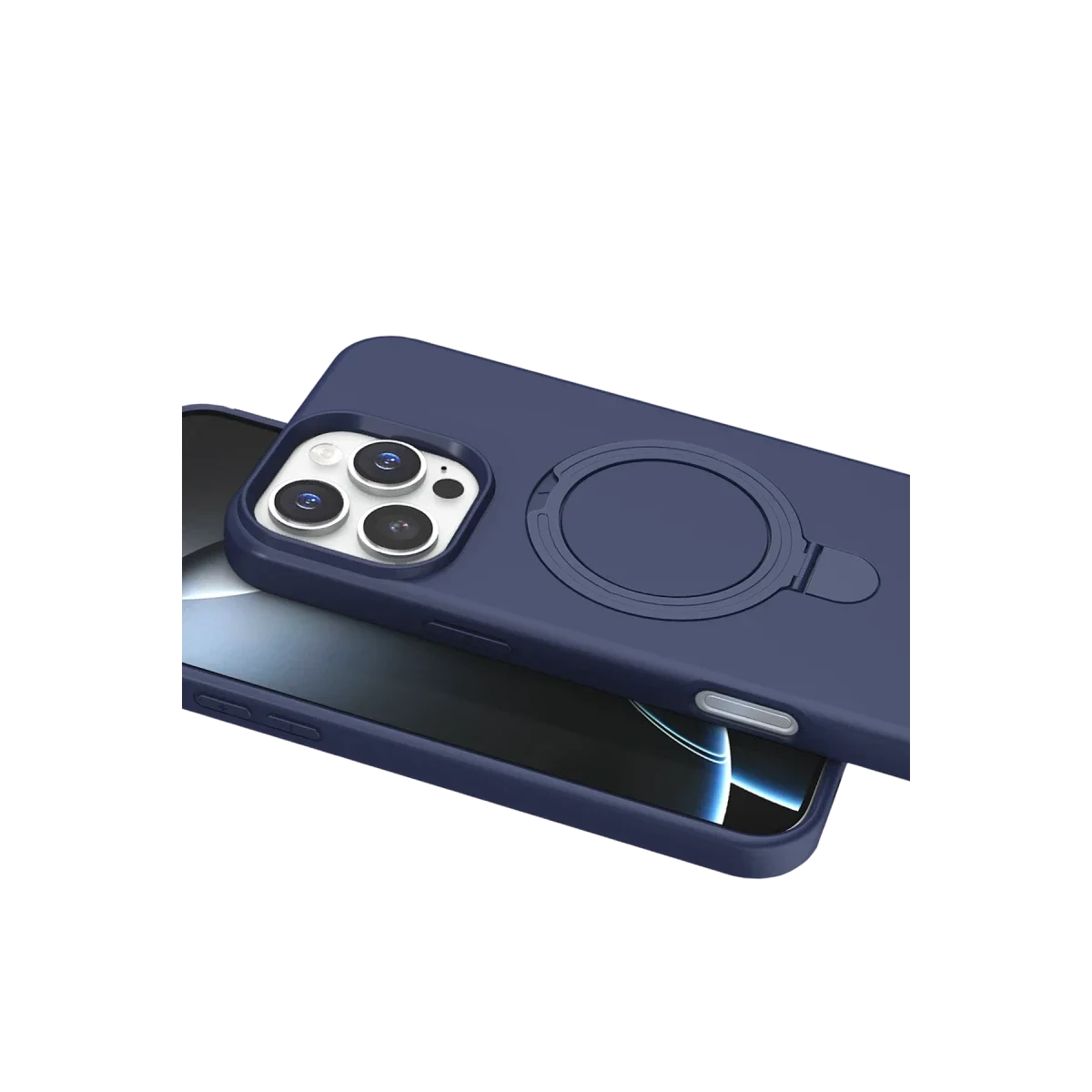 Apple iPhone 16 Pro Max Regal Magsafe Standlı Kapak - Lacivert görsel 4