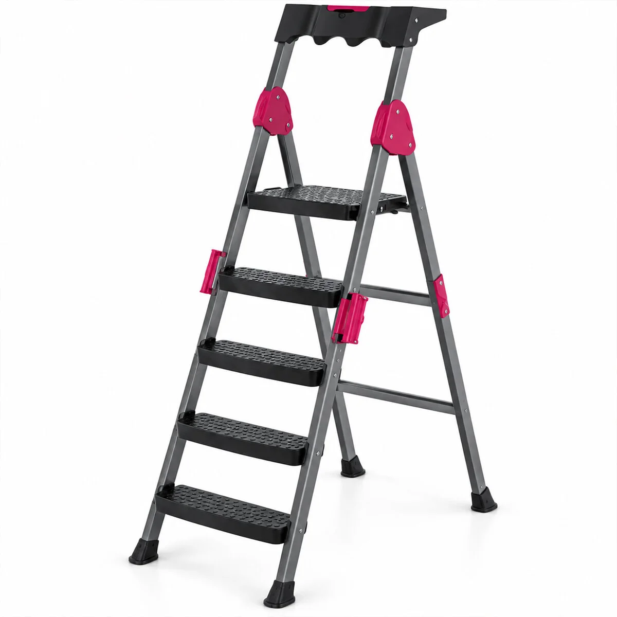 4+1 Basamaklı Metal Merdiven 150KG.TAŞIMA