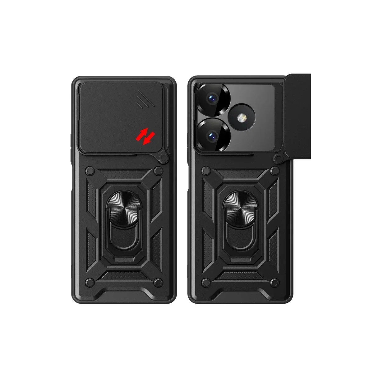 Xiaomi Redmi 13 4G Kılıf Pars Lens Yüzüklü Silikon - Gümüş görsel 2