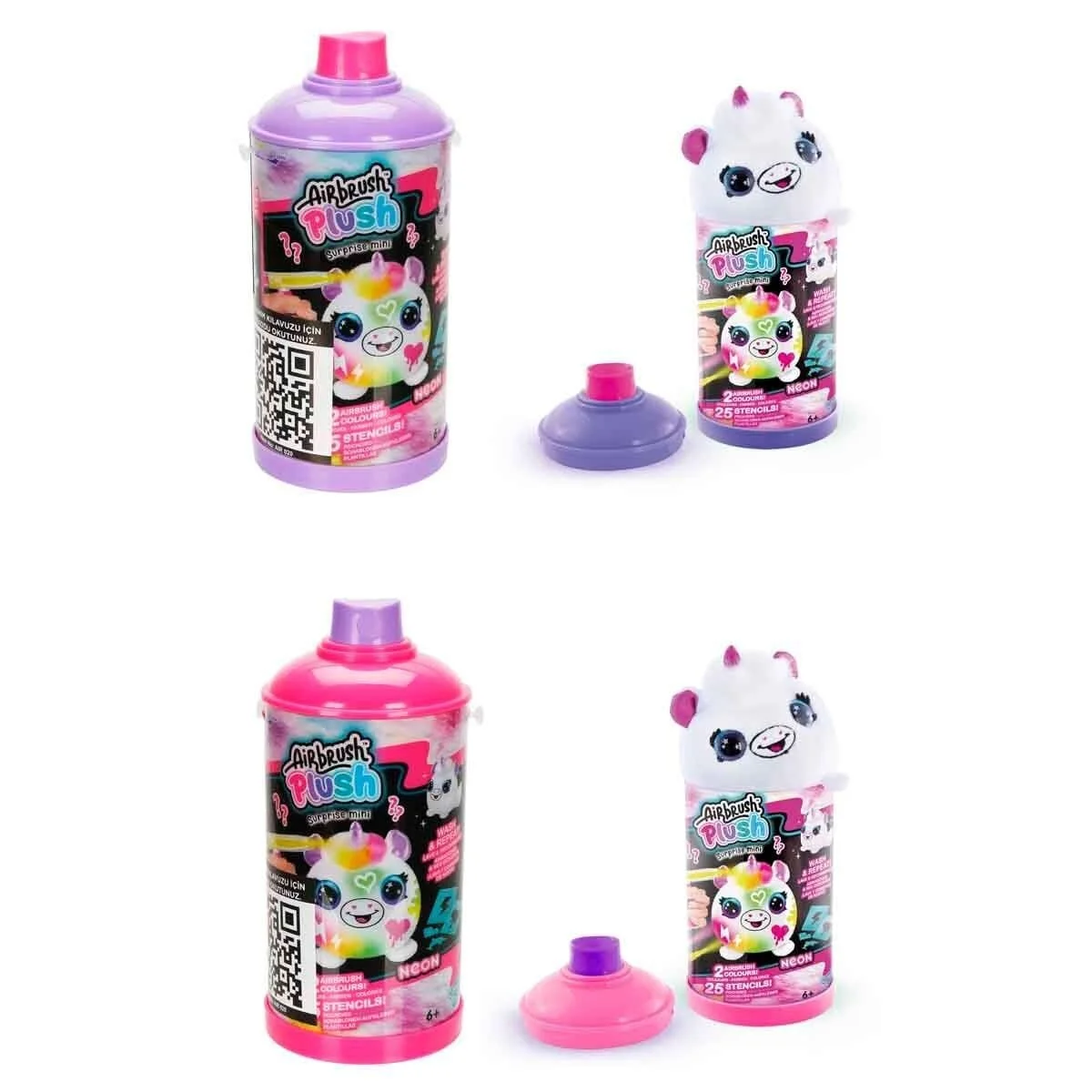 45521 Sun-cnl-hobi Set Aırbrush Plush Mystery Mını Plush Neon Serıes 2
