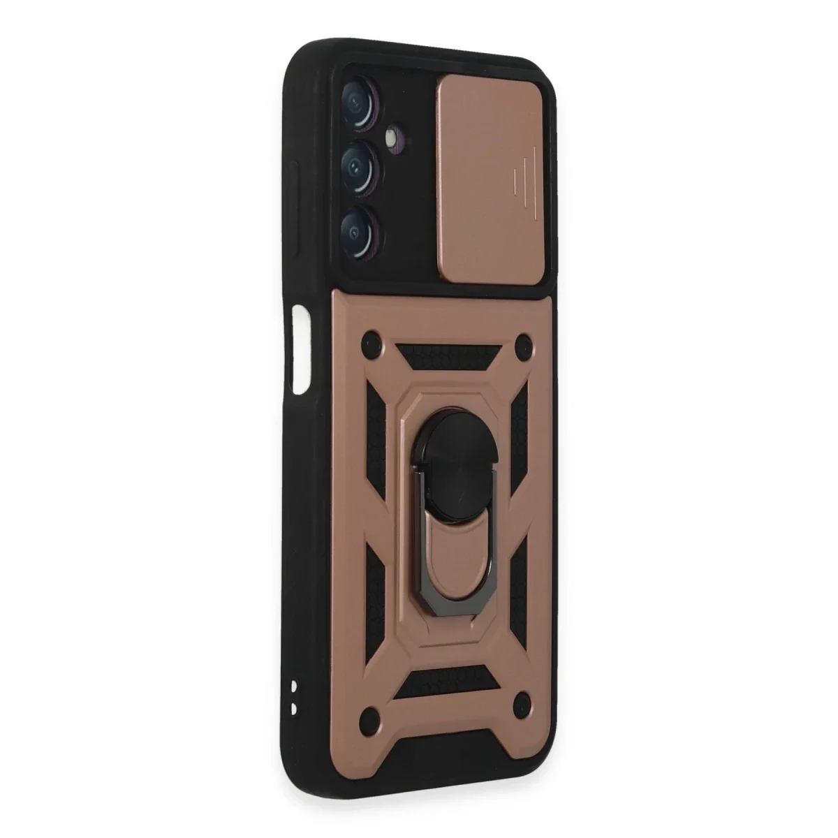 Samsung Galaxy A14 4G Kılıf Pars Lens Yüzüklü Silikon - Rose Gold görsel 2