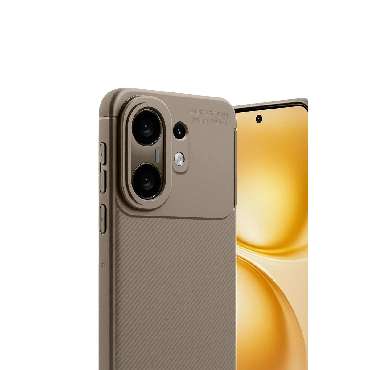 Vivo X200 FE Auto Focus Karbon Kapak -Kahverengi görsel 3