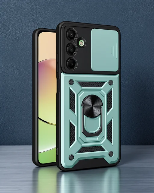 Samsung Galaxy A56 Kılıf Pars Lens Yüzüklü Silikon - Yeşil