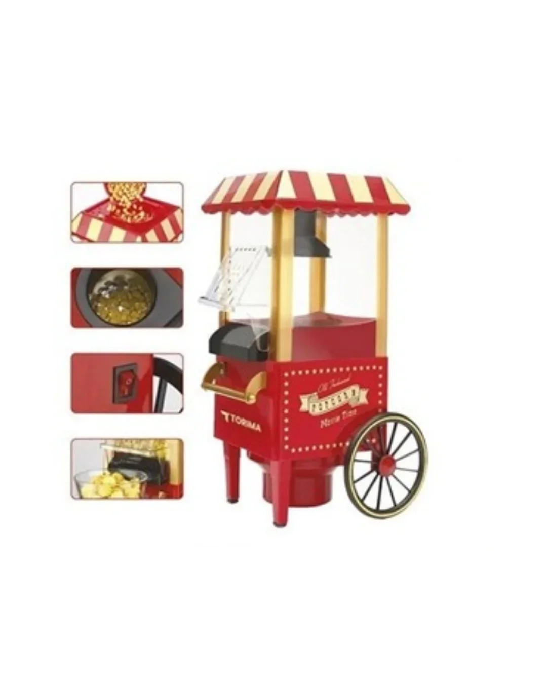 Yağsız Popcorn Makinesi Hızlı Sıcak Hava Mısır Patlatıcı Ev Tipi Kullanım görsel 5