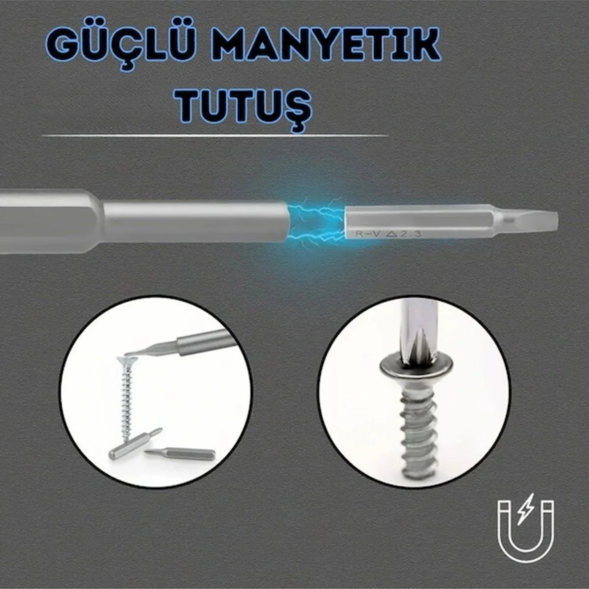 25 Parça 24 farklı uçlu Mıknatıslı 25 in 1 Tornavida Seti görsel 4