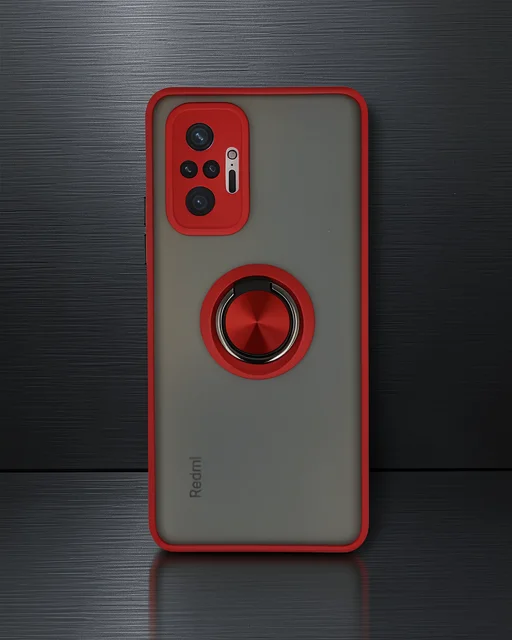 Xiaomi Redmi Note 10 Pro Kılıf Montreal Yüzüklü Silikon Kapak - Kırmızı