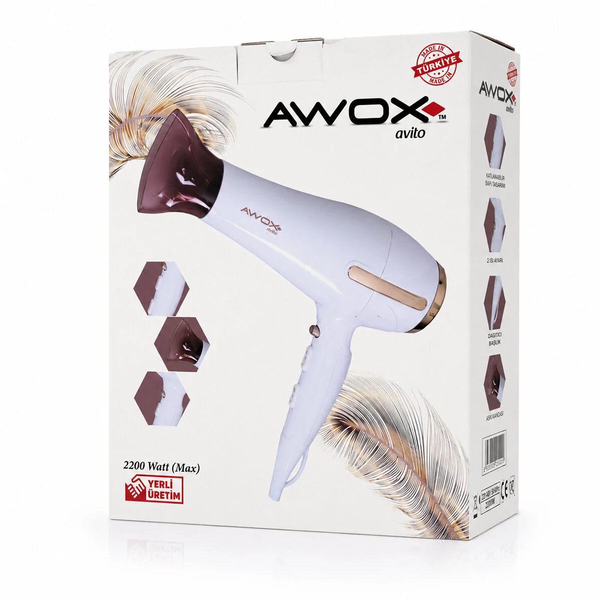 Beyaz Avito Saç Kurutma Makinesi 2200W 1407