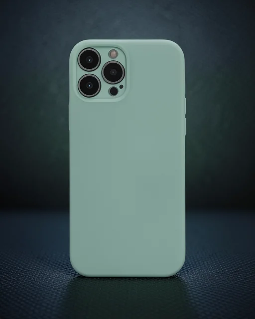 Apple İphone 13 Pro Max Kılıf Nano İçi Kadife Silikon - Su Yeşili