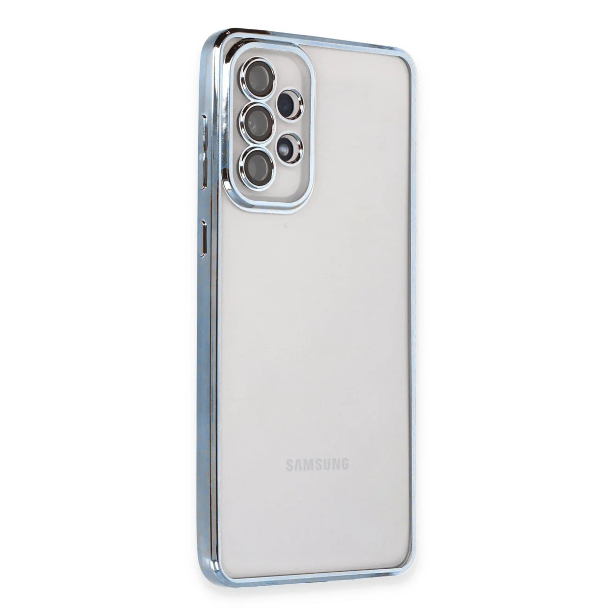 Samsung Galaxy A53 5g Kılıf Razer Lensli Silikon - Açık Mavi