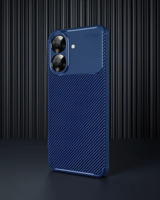 Realme Note 60 Kılıf Auto Focus Karbon Kapak - Lacivert