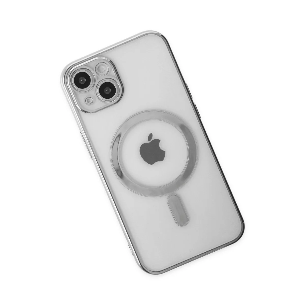 Apple İphone 14 Plus Kılıf Magneticsafe Lazer Silikon - Gümüş görsel 3