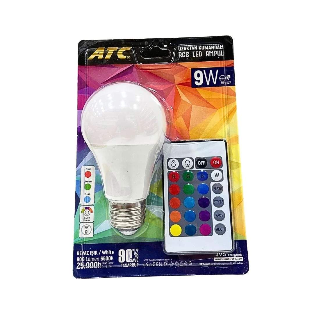 Kumandalı RGB LED Ampul 9 W görsel 2