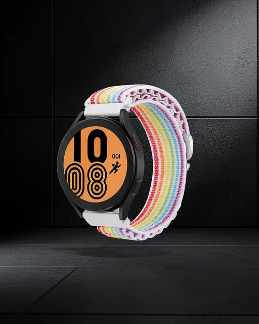 Watch 22mm Kr410 Kumaş Kordon - Gökkuşağı