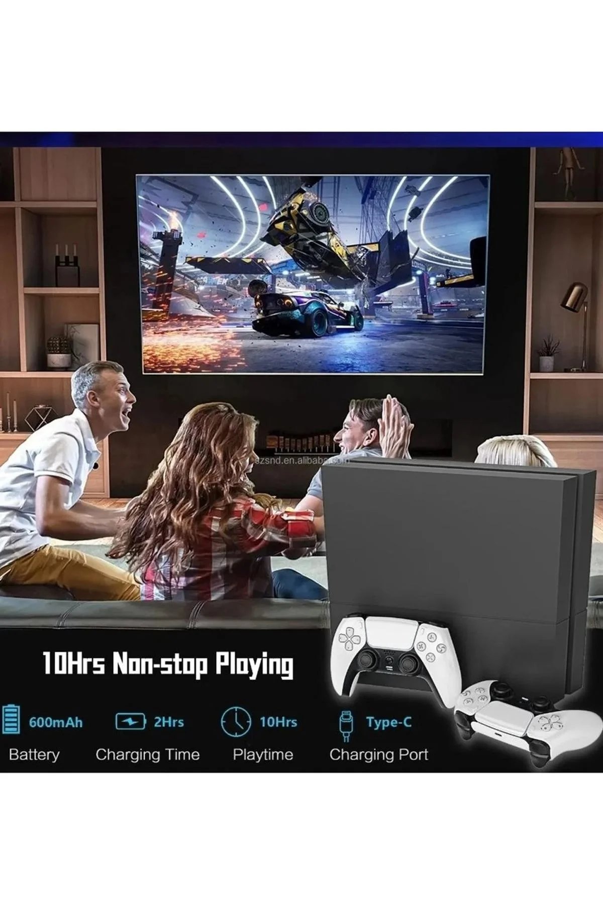 P4 Plus Bluetooth Titreşimli Ps4/ps5 Uyumlu Pc Telefon Joystick Kablosuz Oyun Kolu siyah görsel 2