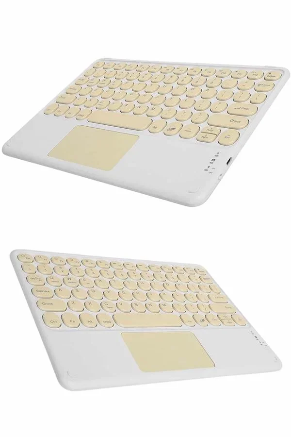 Touchpad Tüm Cihazlara Uyumlu Bluetooth Klavye Touchpad Slim Kablosuz Wifi Q Klavye görsel 4