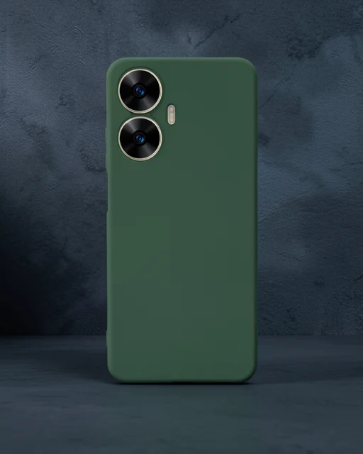 Realme C55 Kılıf First Silikon - Koyu Yeşil