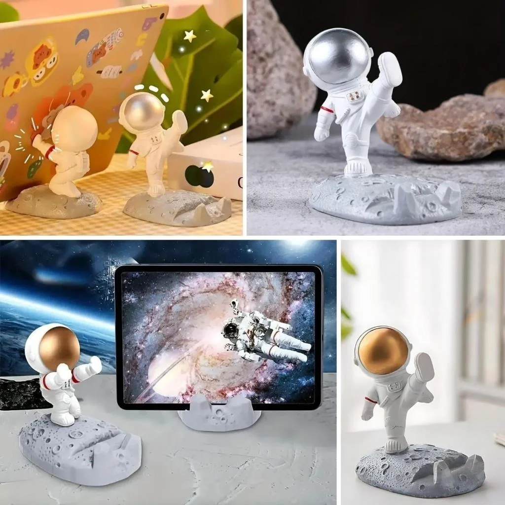 Mini Astronot Model Telefon ve Tablet Tutucu Standı görsel 3