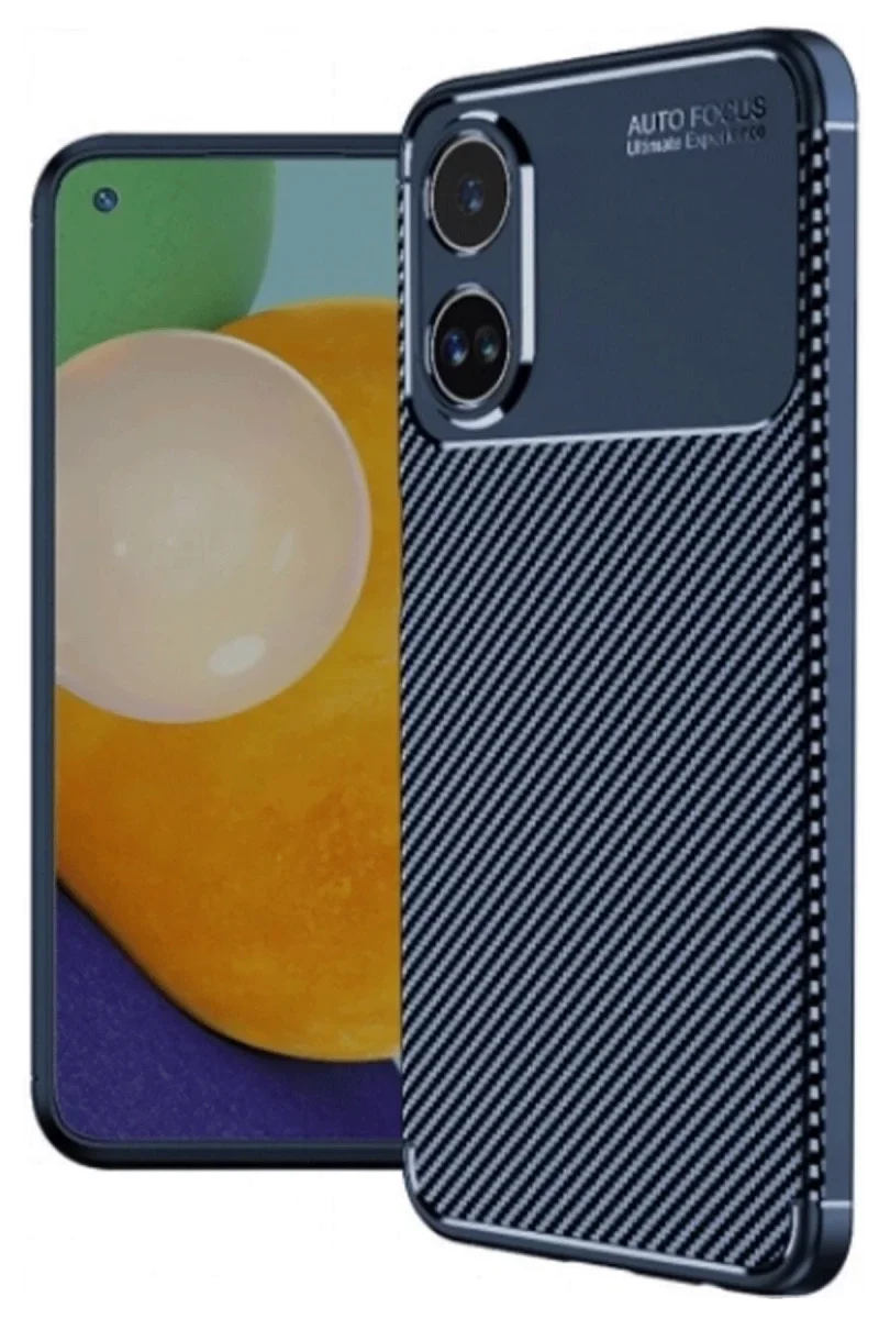 Oppo A38 Kılıf Auto Focus Karbon Kapak - Lacivert