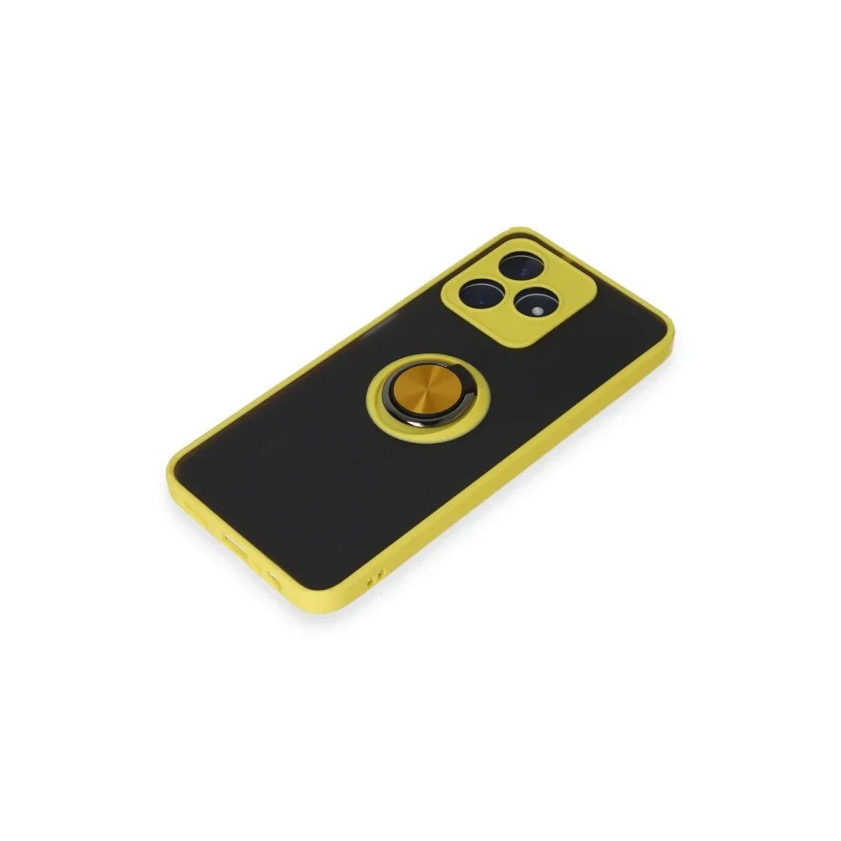 Realme C53 Kılıf Montreal Yüzüklü Silikon Kapak - Sarı görsel 4