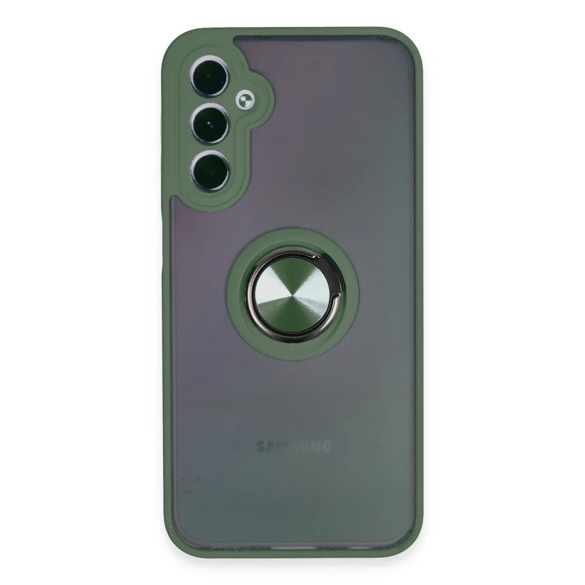 Samsung Galaxy A24 4G Kılıf Montreal Yüzüklü Silikon Kapak - Yeşil