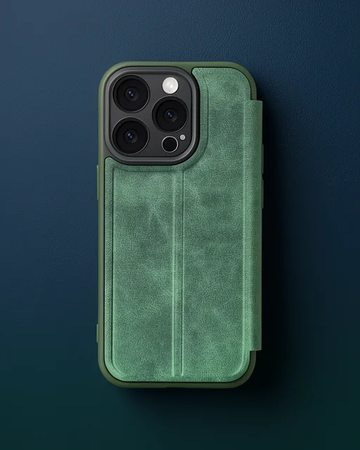 Apple İphone 16 Pro Max Kılıf Flip Cover - Koyu Yeşil