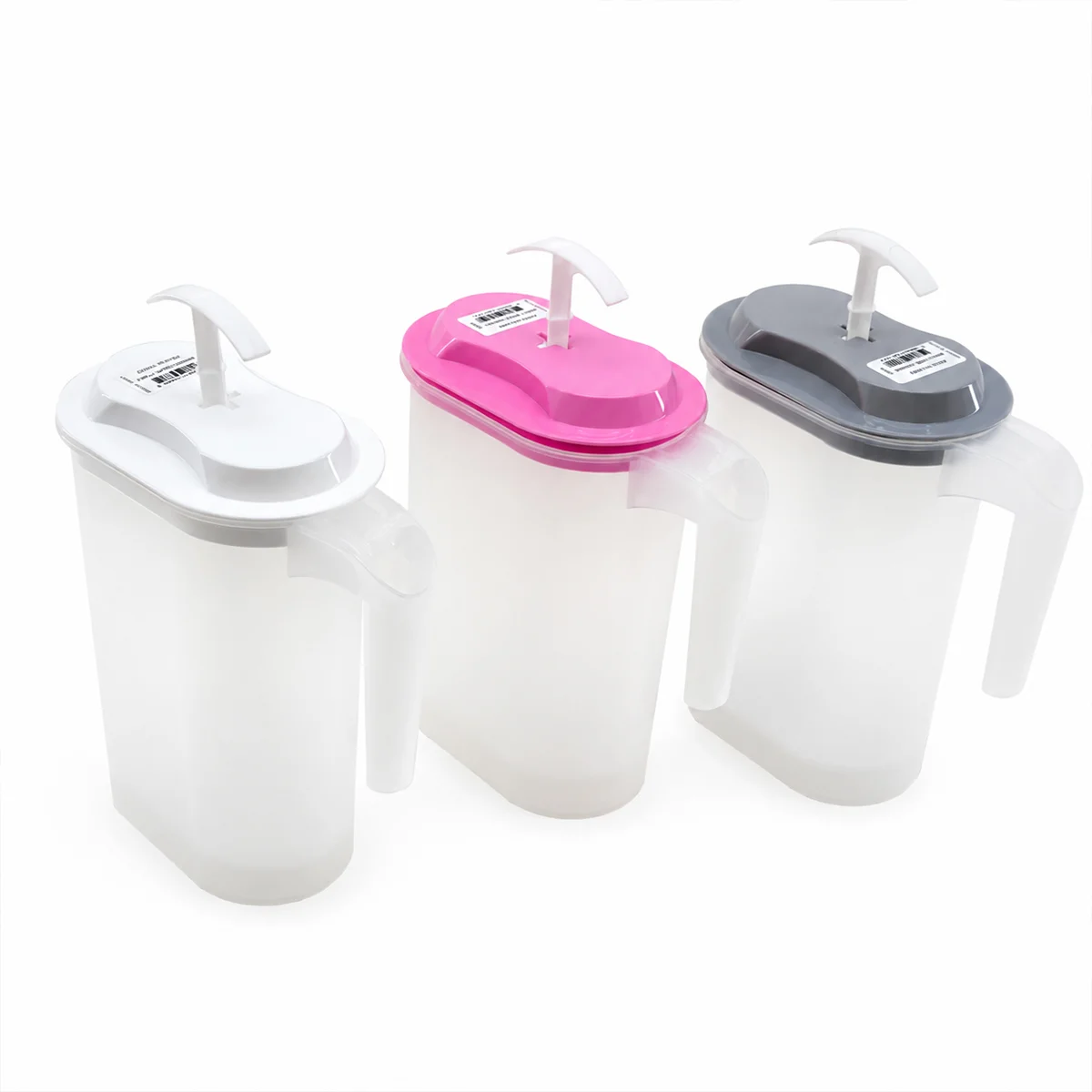 Güzel Plastik G-020 ( Şeffaf Plastik) Oval ( Yayık) Sürahi ( Renkli Kapak)
