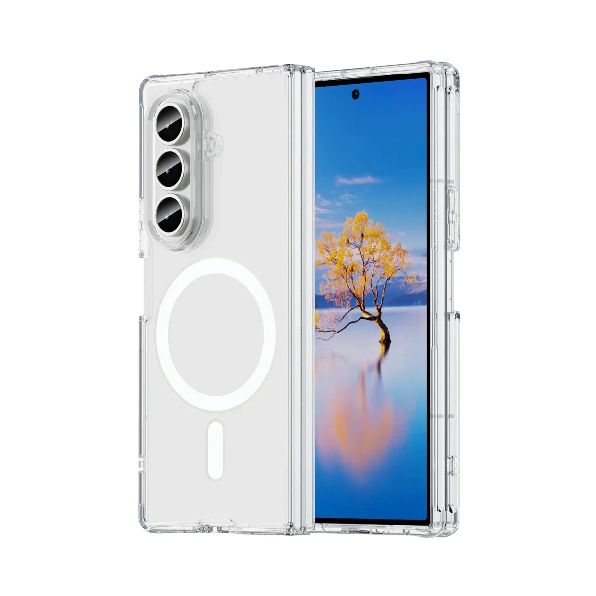 Samsung Galaxy Z Fold 7 Kılıf Magneticsafe Şeffaf Silikon - Şeffaf