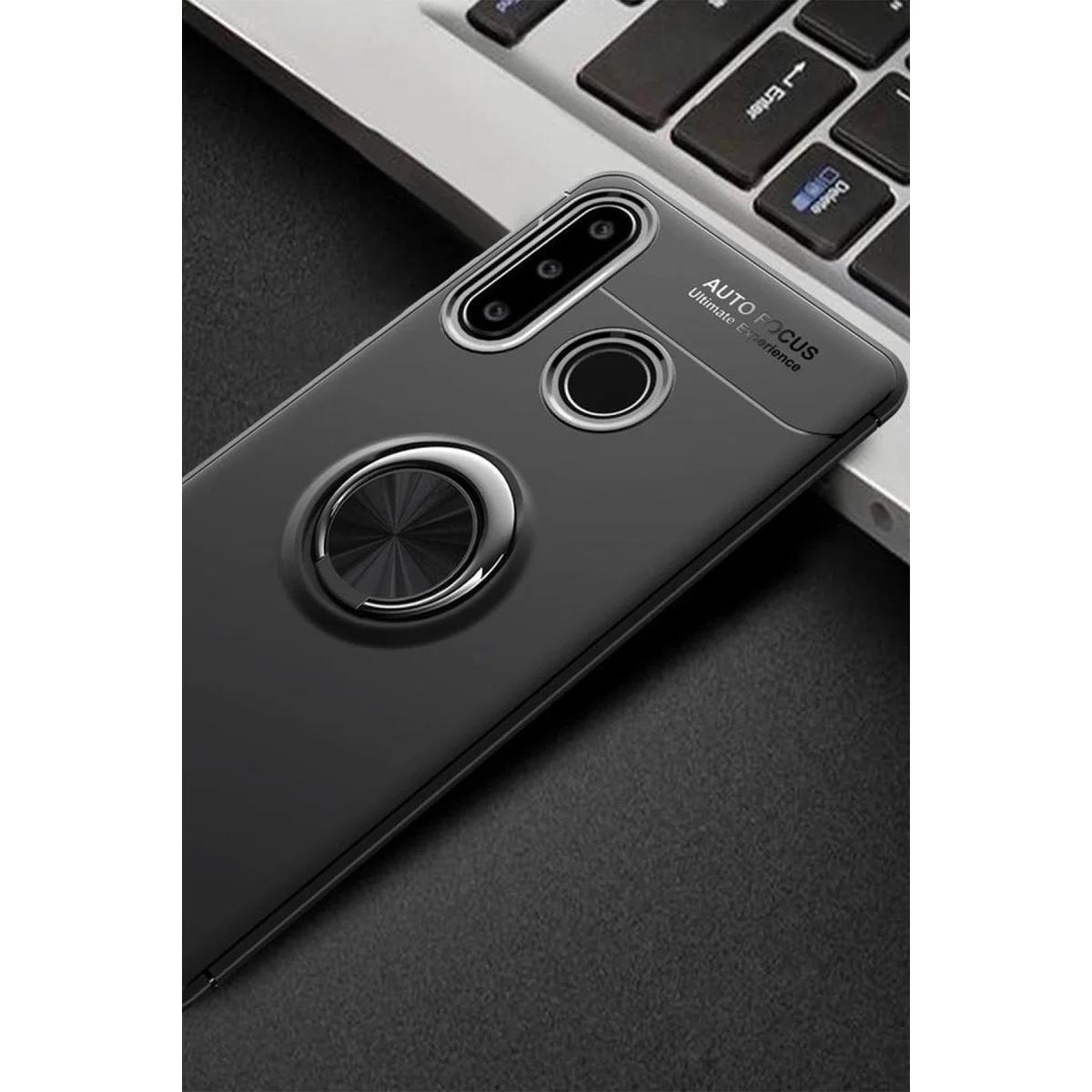 Huawei Y6p Kılıf Range Yüzüklü Silikon - Siyah görsel 2