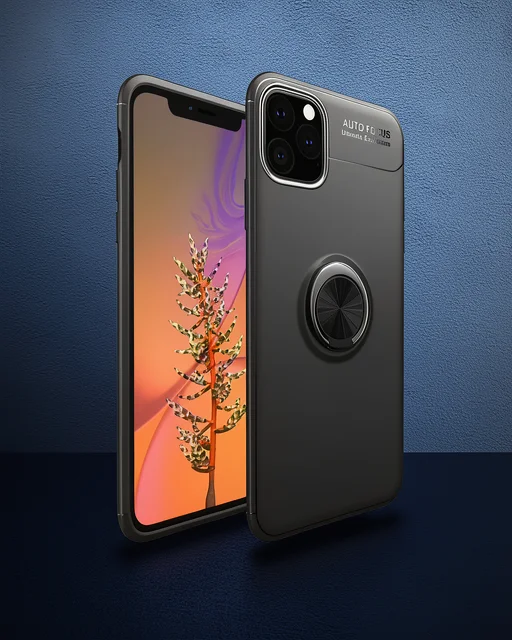 Apple İphone 11 Pro Max Kılıf Range Yüzüklü Silikon - Siyah