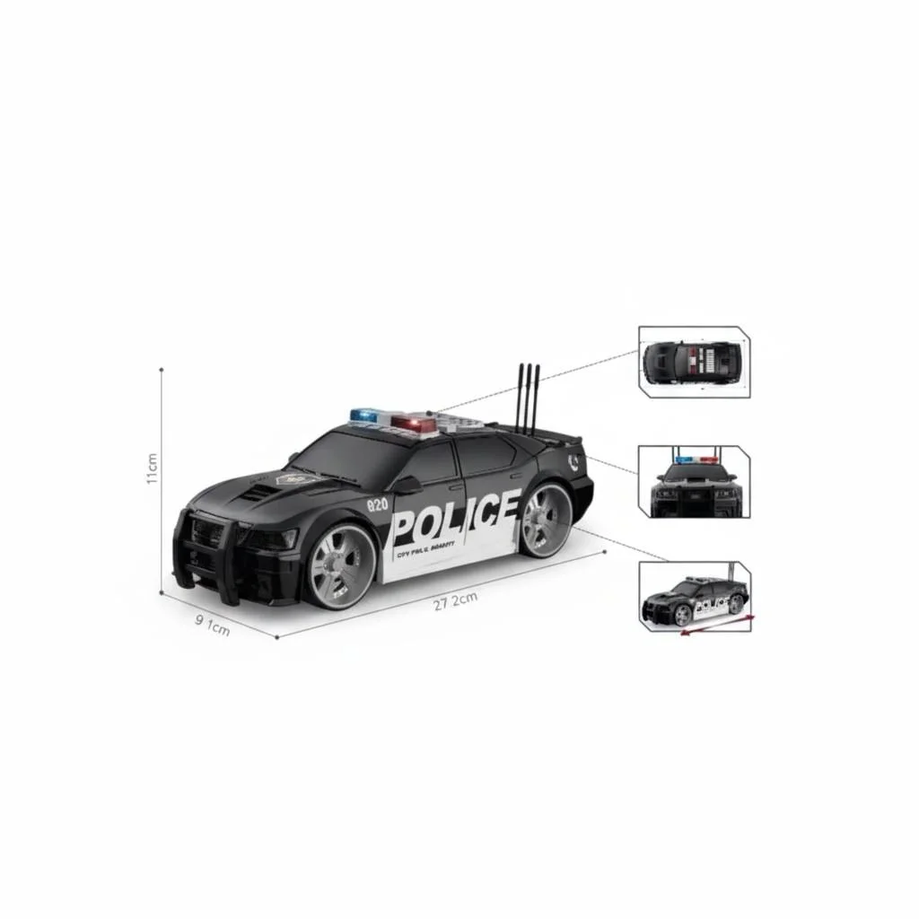 WY620A 1:16 Sesli Oyuncak Polis Arabası görsel 2
