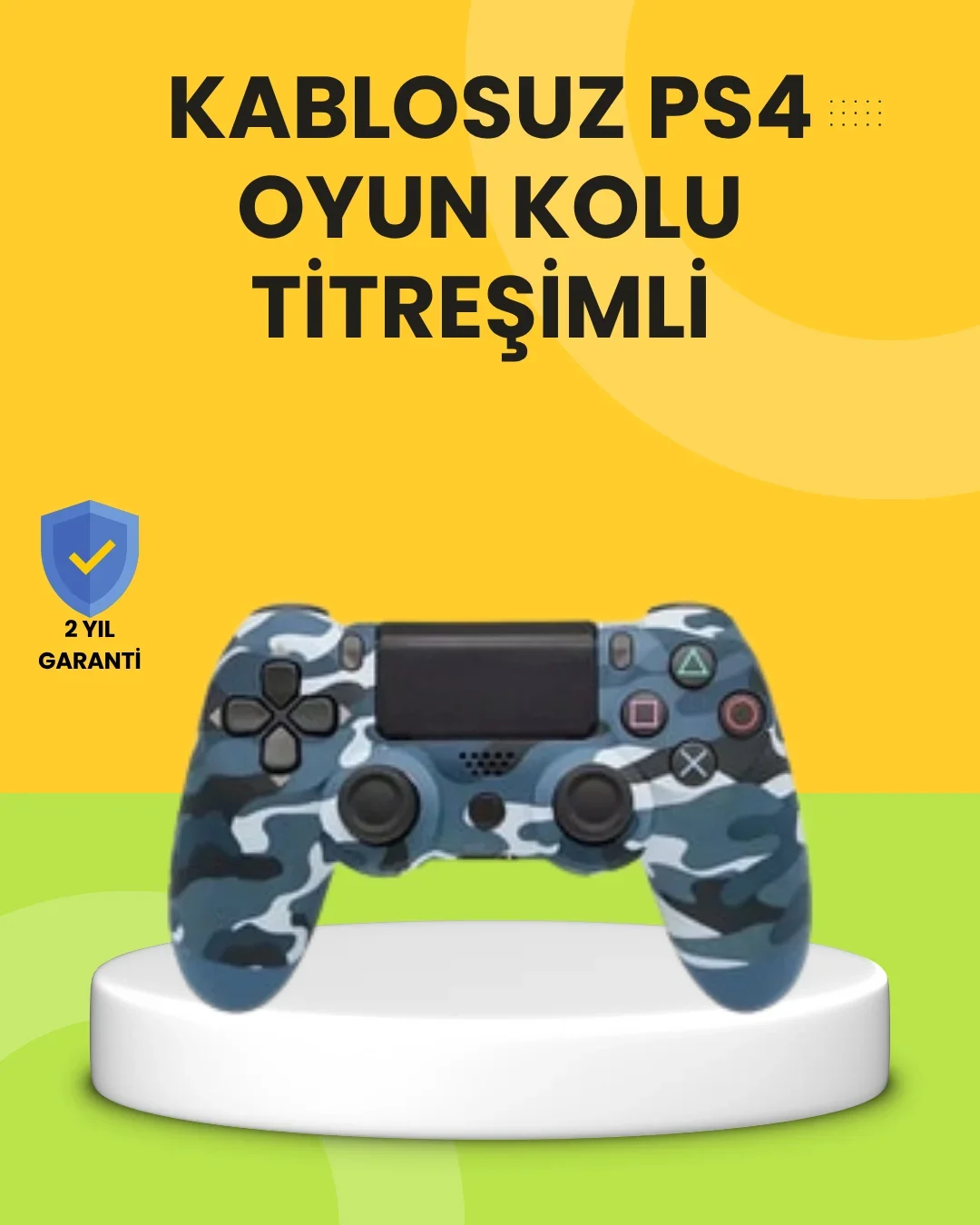 PS4 Uyumlu Kablosuz Oyun Kolu Ergonok Çift Titreşimli