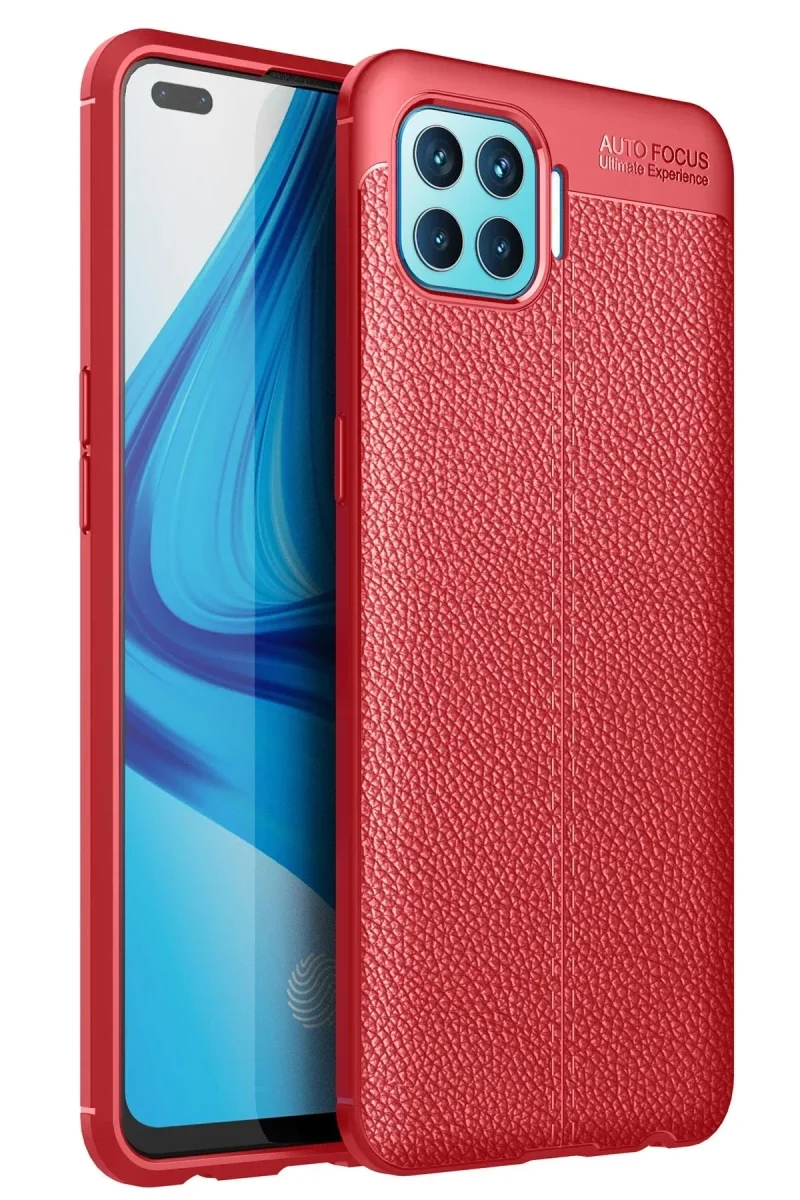 Oppo Reno 4 Lite Kılıf Auto Focus Kapak - Kırmızı