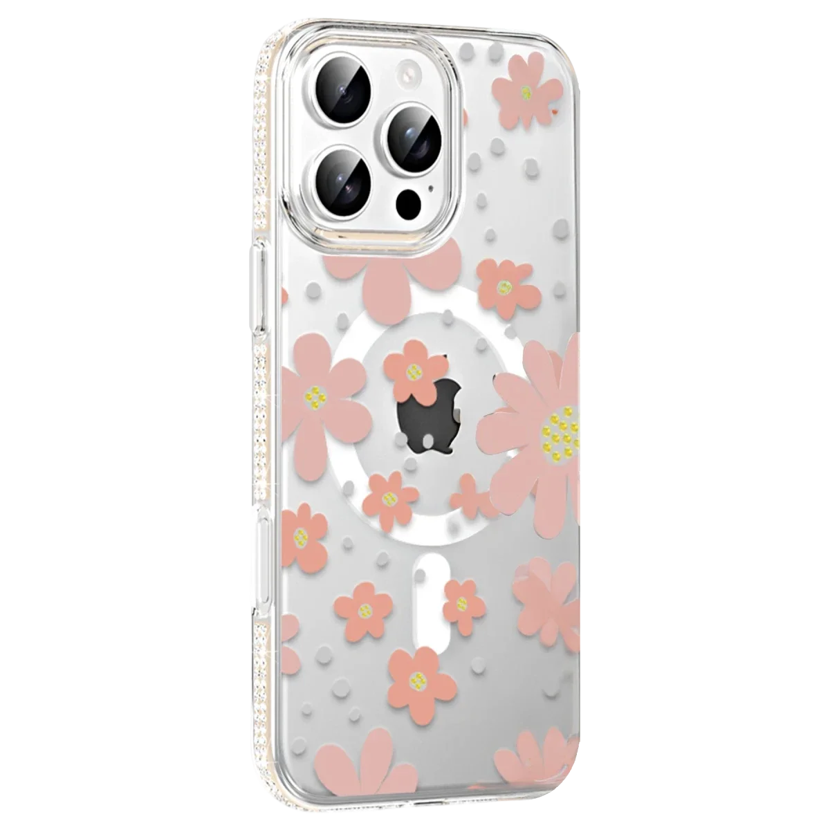 Joko Apple iPhone 16 Pro Floral Magsafe Kapak - Pembe