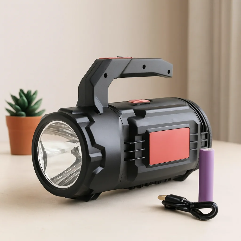 2in1 LED+COB Şarjlı El Feneri ve Projektör - USB/Type-C/Pil, 19 Parça Tar Seti