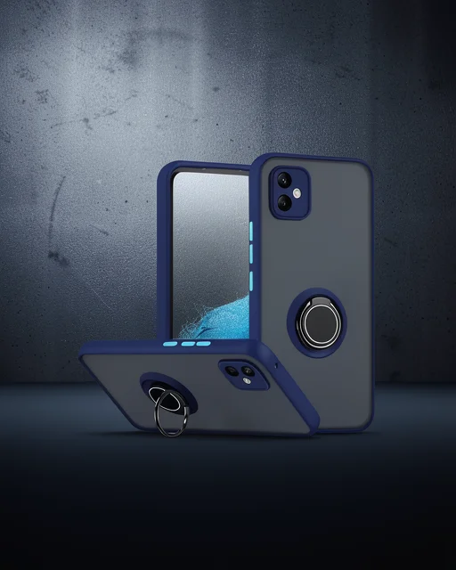 Samsung Galaxy A06 Kılıf Montreal Yüzüklü Silikon Kapak - Lacivert