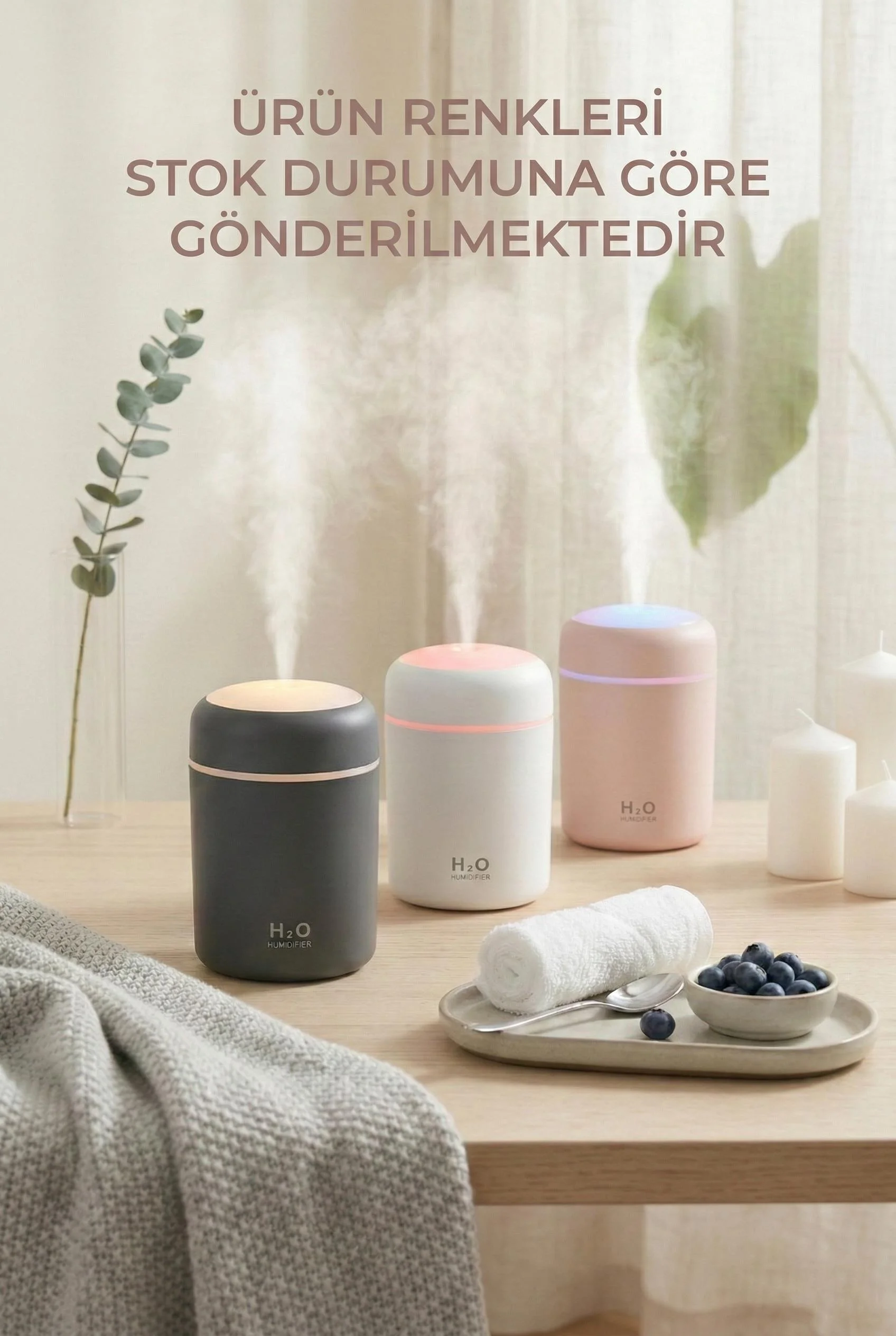 300 ml LED Işıklı Hava Nemlendirici & Pratik Oda Kokusu Difüzörü (7 cm x 11 cm) görsel 5