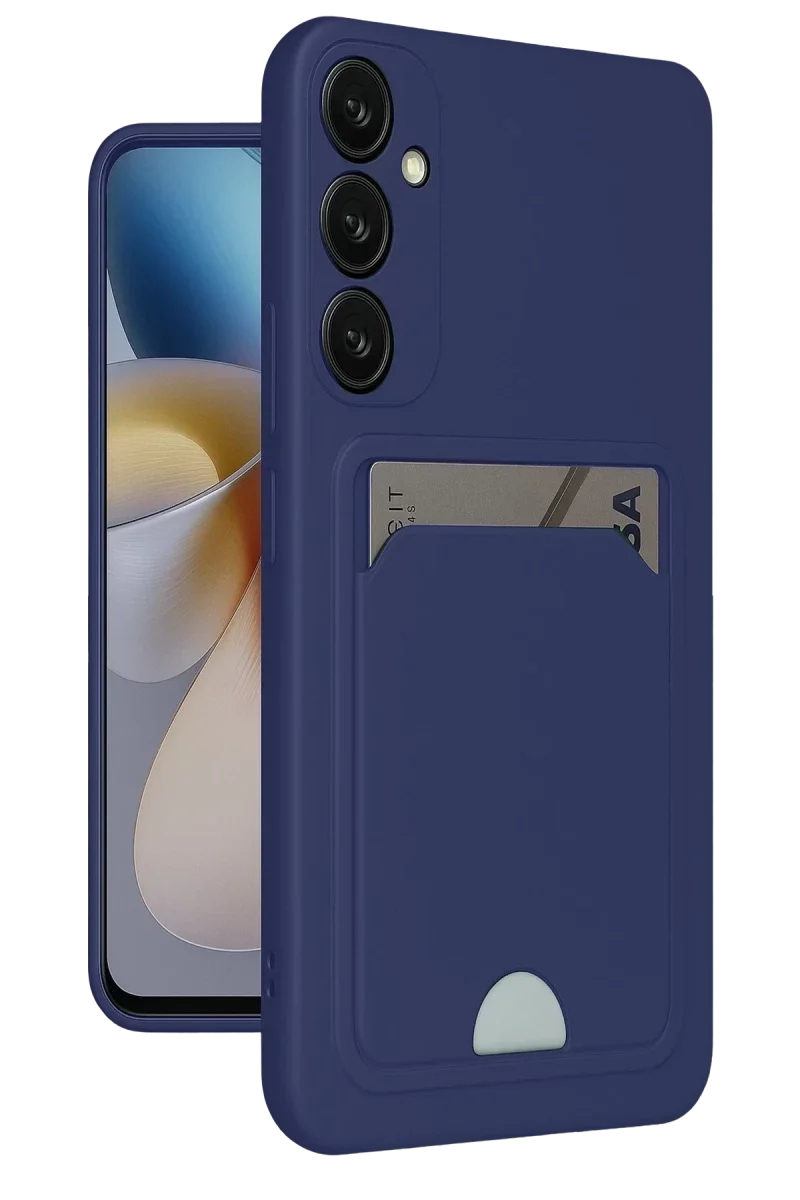 Samsung Galaxy A55 5G Kılıf Kelvin Kartvizitli Silikon - Lacivert