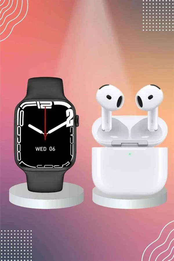 3.Nesil TWS Bluetooth Kulaklık ve Dokunmatik Ekran Akıllı Saat Sesli Görüşme görsel 3