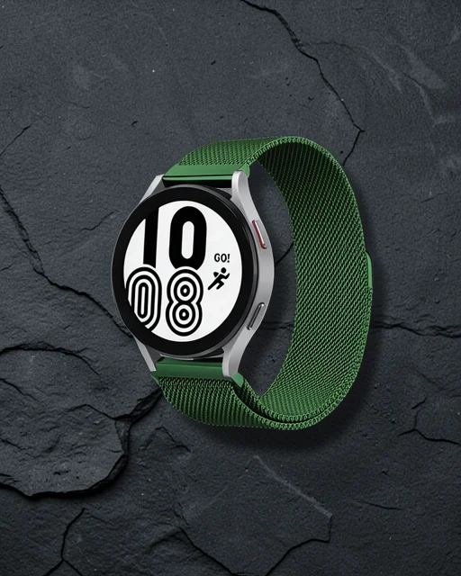 Samsung Galaxy Watch 4 Metal Mıknatıslı Kordon - Haki Yeşil