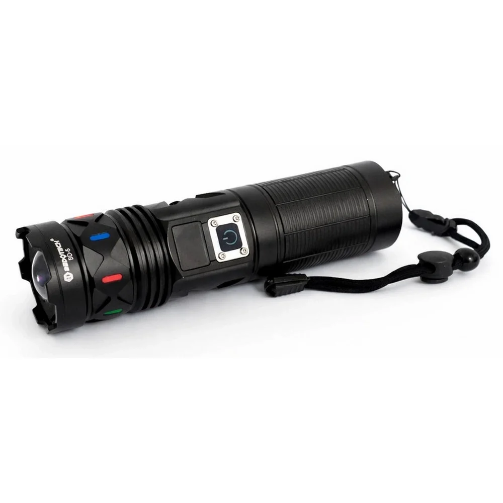 BD-5 30W TG LED Alüminyum Alaşımlı Zoomlu Type-C Dijital Göstergeli Şarjlı El Feneri