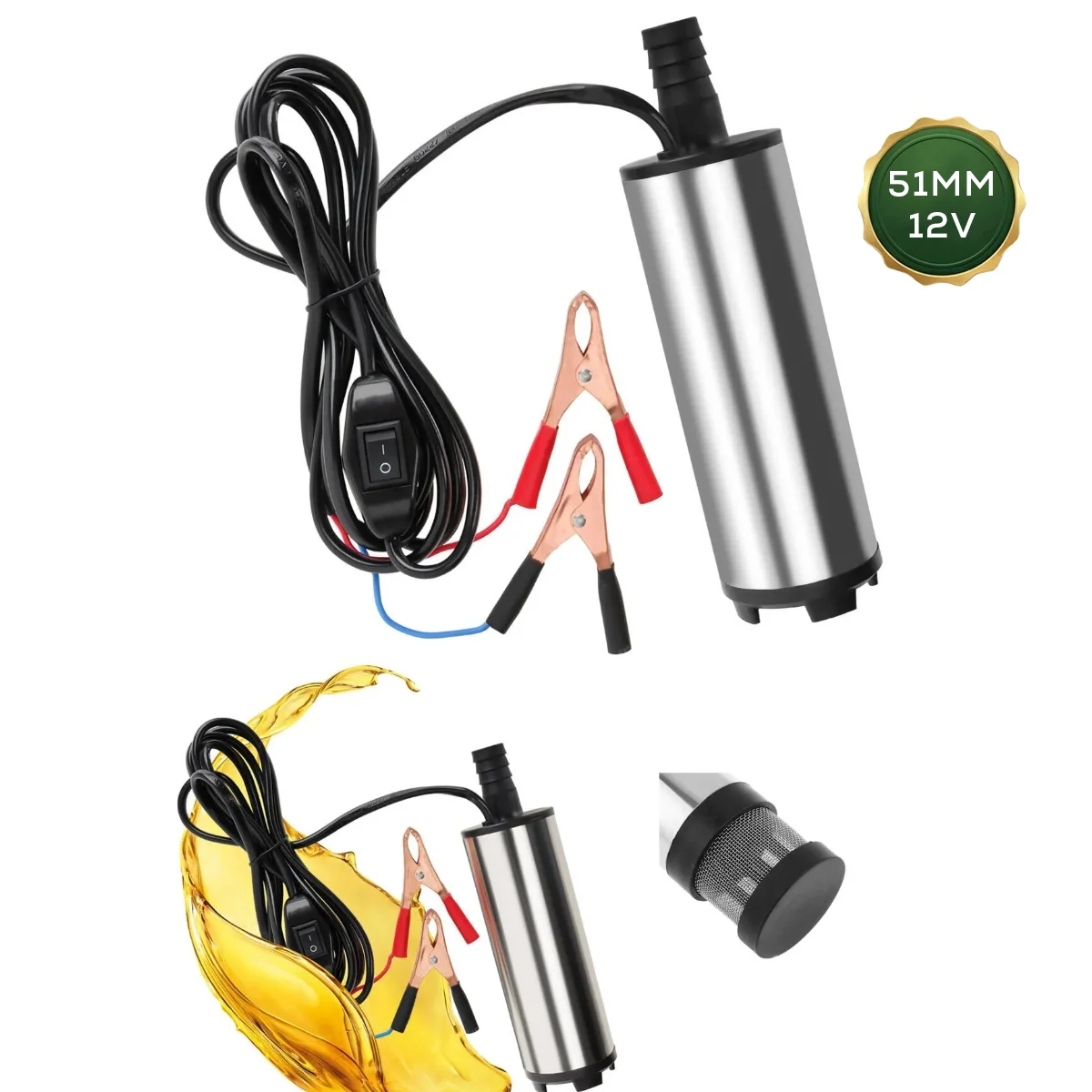 12V 51mm Mini Akaryakıt Pompası görsel 2