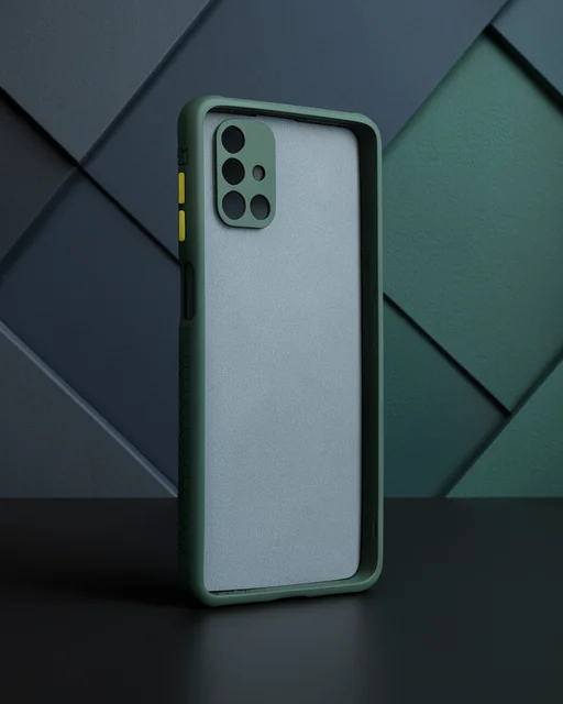 Samsung Galaxy M51 Kılıf Miami Şeffaf Silikon - Koyu Yeşil