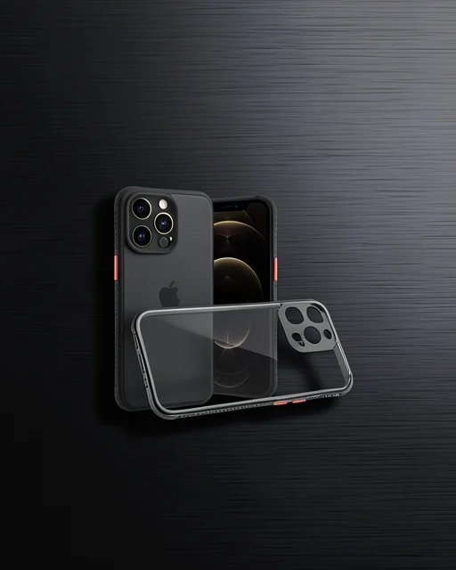 Apple İphone 13 Pro Kılıf Miami Şeffaf Silikon - Siyah