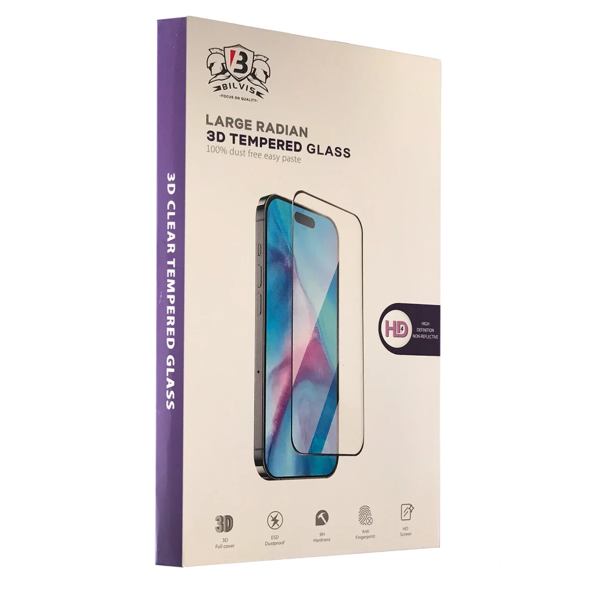 Apple iPhone 16 Pro Bilvis 3D Radian Cam Ekran Koruyucu görsel 3