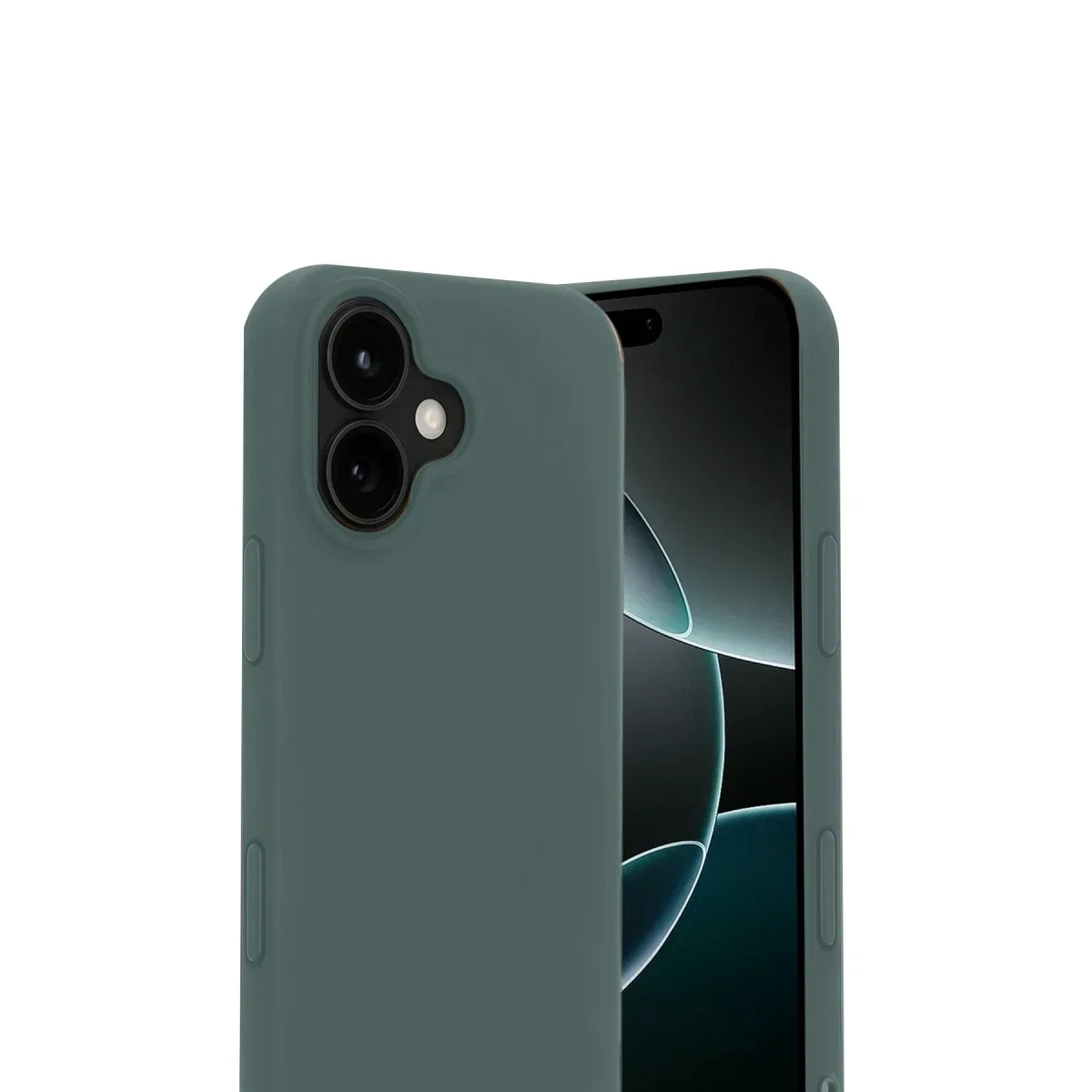 Apple iPhone 17 Nano içi Kadife Silikon - Koyu Yeşil görsel 2