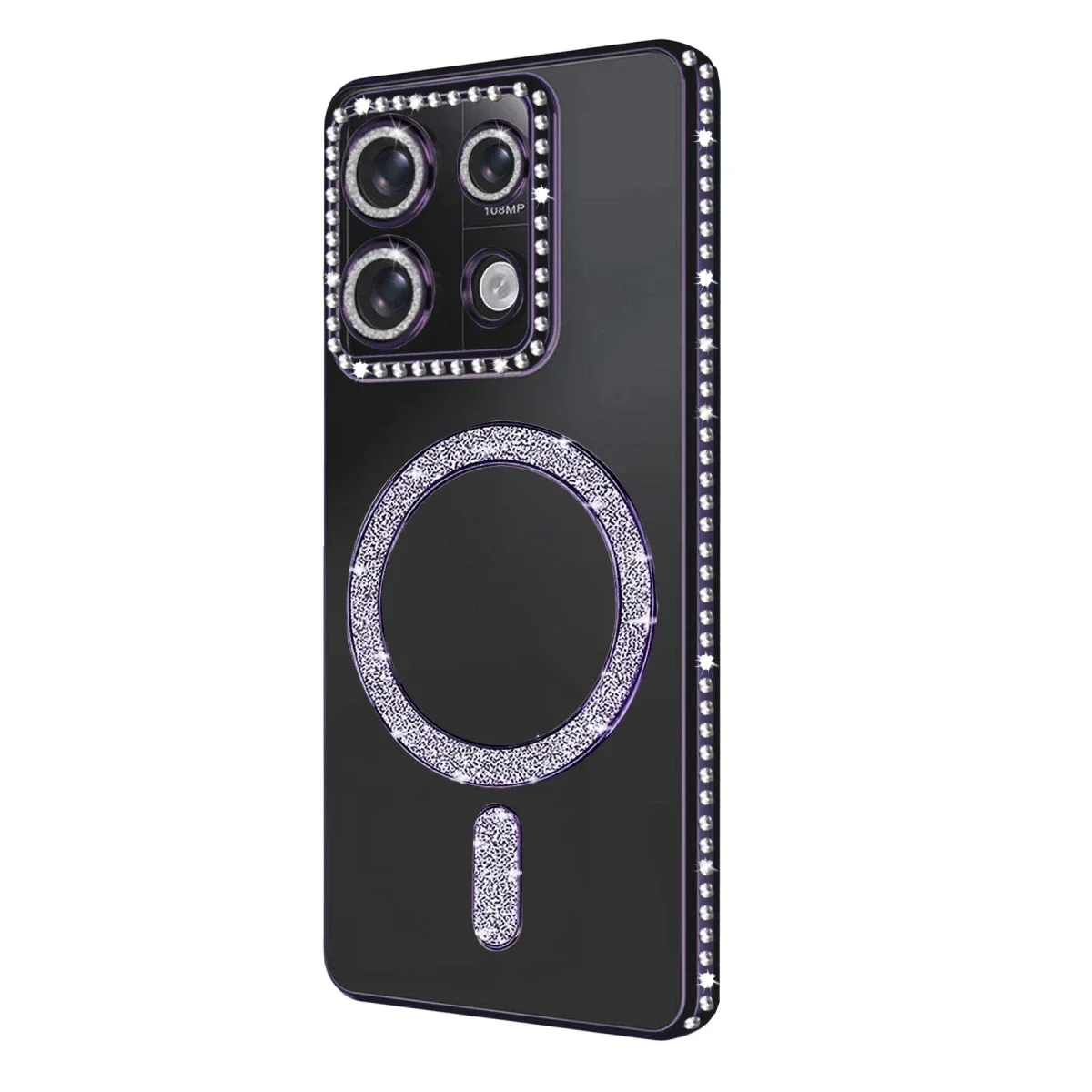 Xiaomi Redmi Note 13 Pro 4G Joke Simli Magneticsafe Kılıf - Derin Mor görsel 3
