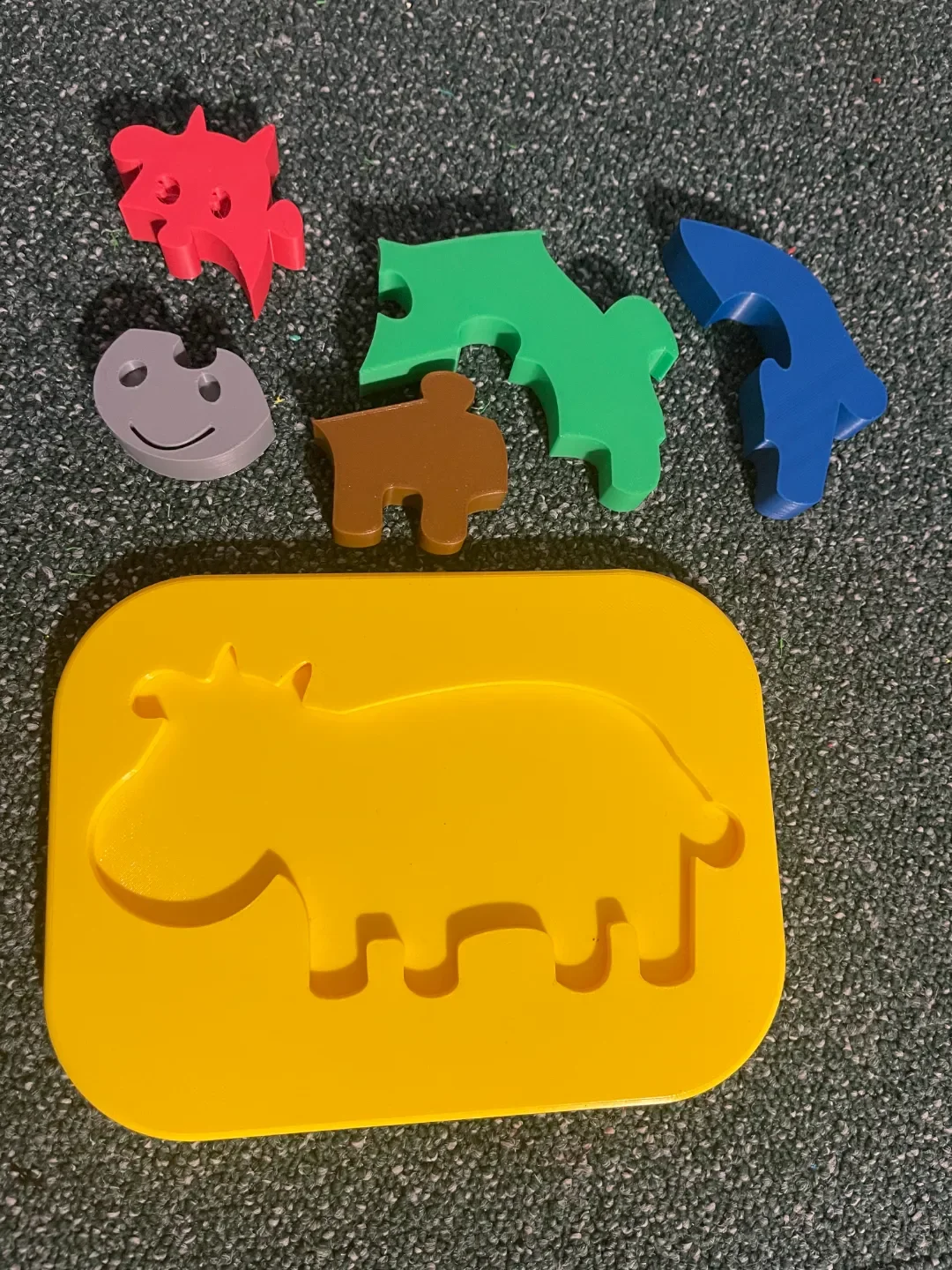 3D Baskı İnek Figürlü Puzzle - Renkli Eğitici Yapboz görsel 2